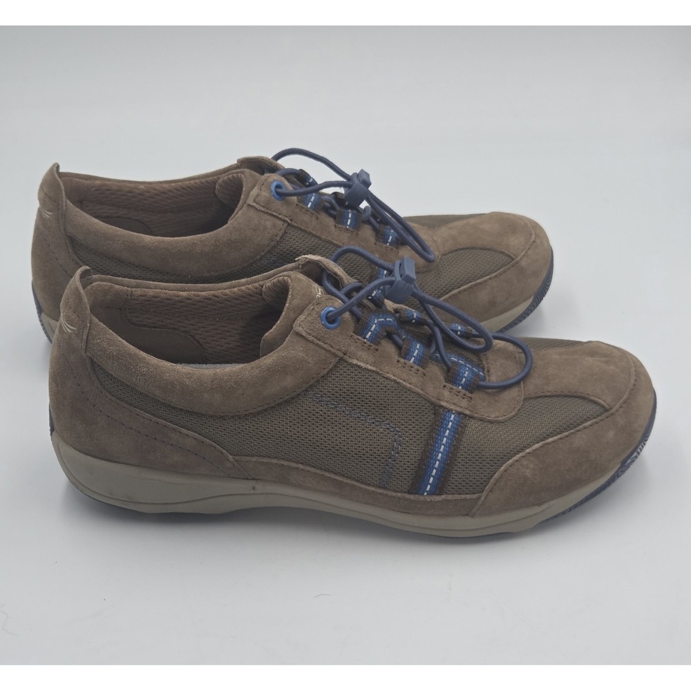 Dansko Helen Womens Brown/Blue Suede Lace up Sneaker Shoes Sz 37 / 6.5-7